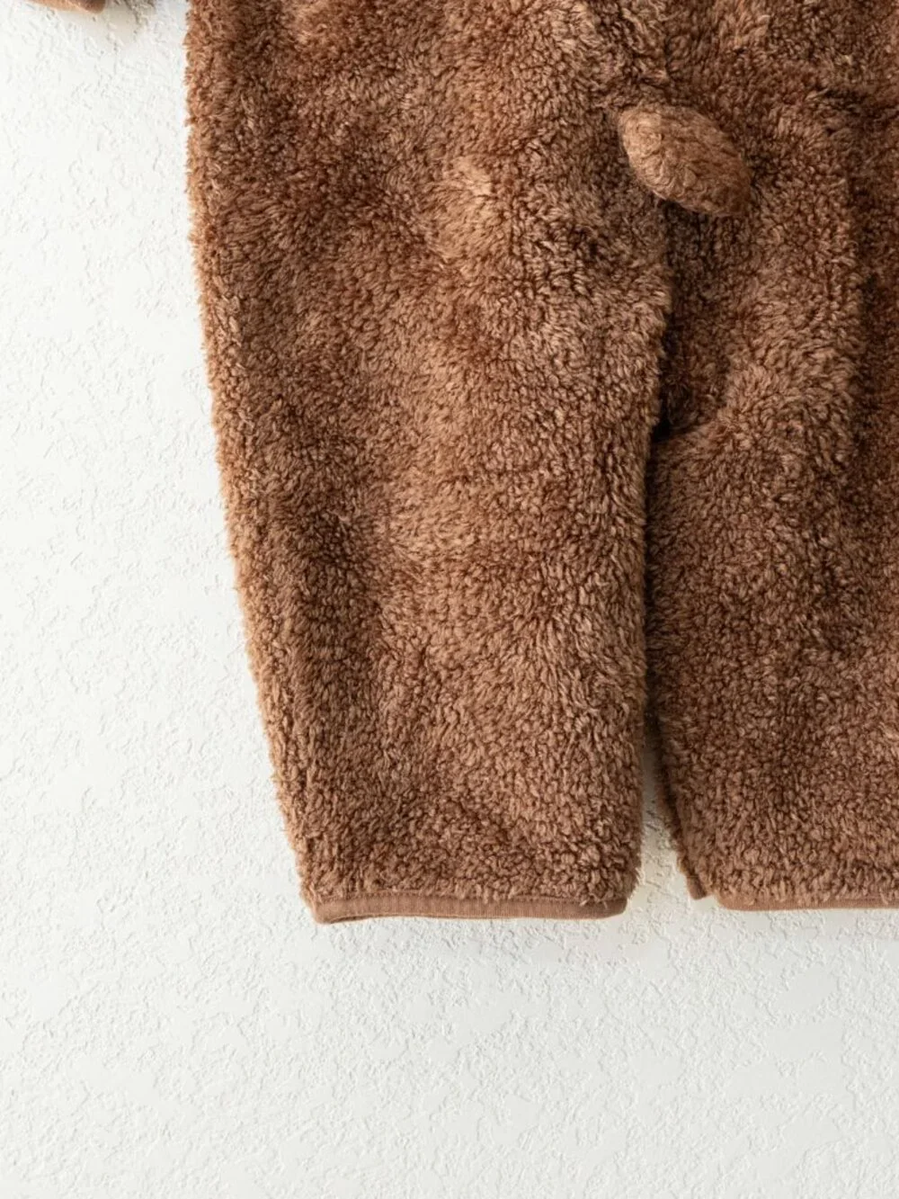 Baby Gap Teddy Bear Fleece Romper 12-18M Brown Sherpa One Piece Tail Cozy